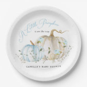 リトルカボチャ秋ボーイベビーシャワー紙プレート ペーパープレート (正面)