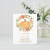 リトルカボチャ秋リースベビーシャワー招待状 (スタンド正面)