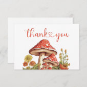 リトルカボチャ秋レトロヒョウ弓ベビーシャワー サンキューカード (正面/裏面)