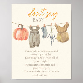 リトルカボチャ秋服の女の子言わないベビー ポスター