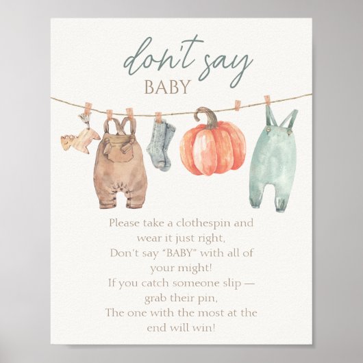 リトルカボチャ秋服の男の子言わないベビー ポスター (正面)
