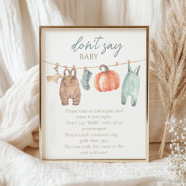 リトルカボチャ秋服の男の子言わないベビー ポスター