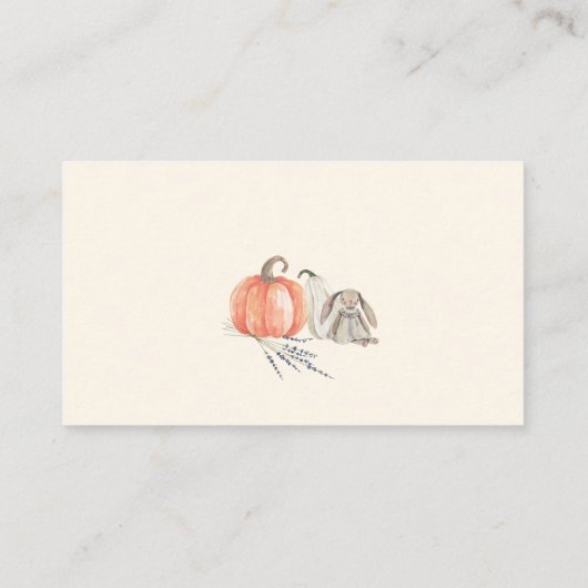 リトルカボチャ秋服ガールブックスベビー エンクロージャーカード (裏面)