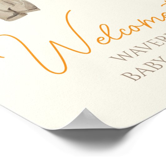 リトルカボチャ秋服ガールベビーウェルカムサイン ポスター (角)