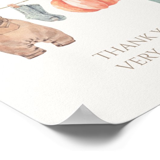 リトルカボチャ秋服ボーイギフトとカード ポスター (角)