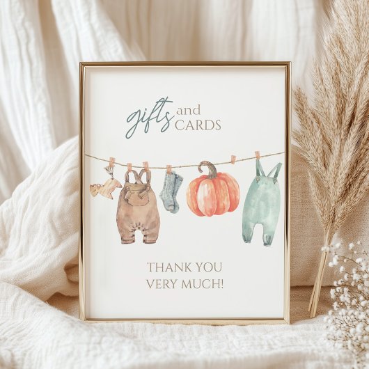 リトルカボチャ秋服ボーイギフトとカード ポスター