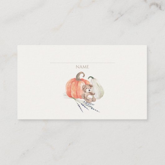 リトルカボチャ秋服少年おむつラッフル エンクロージャーカード (裏面)