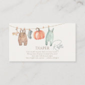 リトルカボチャ秋服少年おむつラッフル エンクロージャーカード (正面)