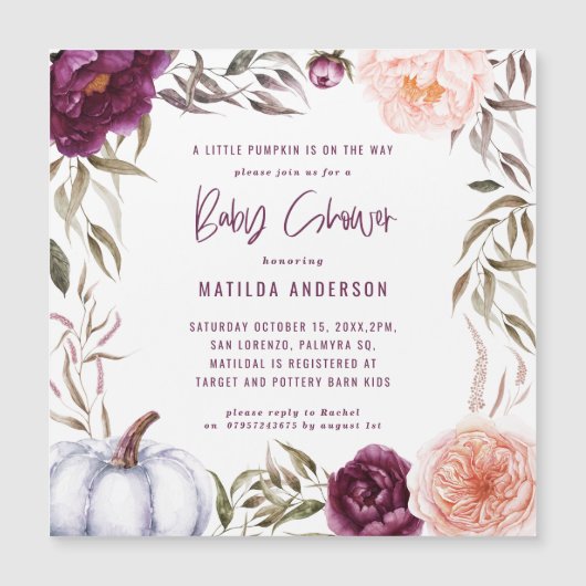 リトルカボチャ秋水カラーフローラベビーシャワー (正面)