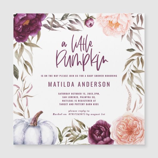リトルカボチャ秋水カラーフローラベビーシャワー (正面)