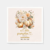 リトルカボチャ秋水カラーフローラベビーシャワー スタンダードカクテルナプキン (正面)