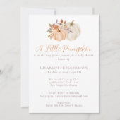 リトルカボチャ秋水カラーフローラベビーシャワー 招待状 (正面)