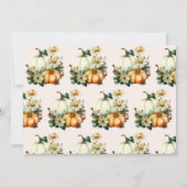 リトルカボチャ秋水カラーフローラベビーシャワー 招待状 (裏面)