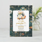 リトルカボチャ秋水カラーフローラベビーシャワー 招待状 (スタンド正面)