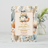 リトルカボチャ秋水カラーフローラベビーシャワー 招待状 (スタンド正面)
