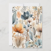 リトルカボチャ秋水カラーフローラベビーシャワー 招待状 (裏面)