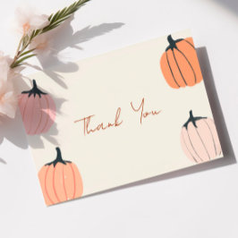 リトルカボチャ秋水彩ベビーシャワー サンキューカード