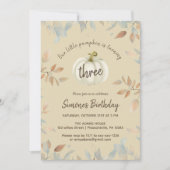 リトルカボチャ秋水彩第3誕生日 招待状 (正面)