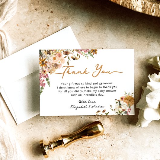 リトルカボチャ秋男女兼用ベビーシャワー サンキューカード