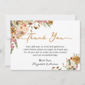 リトルカボチャ秋男女兼用ベビーシャワー サンキューカード (正面)