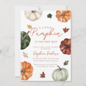 リトルカボチャ秋男女兼用ベビーシャワー 招待状 (正面)