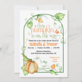 リトルカボチャ秋男女兼用ベビーシャワー 招待状 (正面)