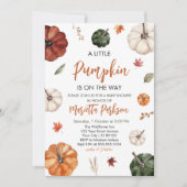 リトルカボチャ秋男女兼用ベビーシャワーInv 招待状 (正面)