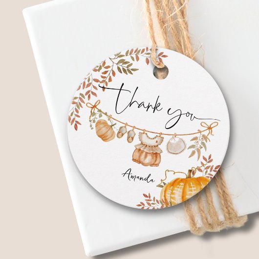 リトルカボチャ秋秋の赤ちゃんシャワーありがとう フェイバータグ