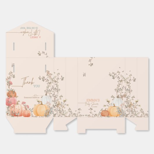リトルカボチャ秋秋の赤ちゃんシャワーありがとう フェイバーボックス (見開き)