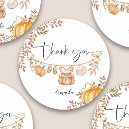 リトルカボチャ秋秋の赤ちゃんシャワーありがとう ラウンドシール