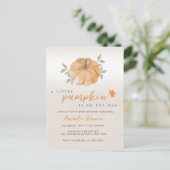 リトルカボチャ秋秋ベビーシャワー招待状 ポストカード (スタンド正面)