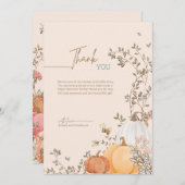 リトルカボチャ秋秋ベビーシャワー サンキューカード (正面/裏面)
