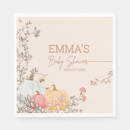 リトルカボチャ秋秋ベビーシャワー スタンダードランチョンナプキン (正面)
