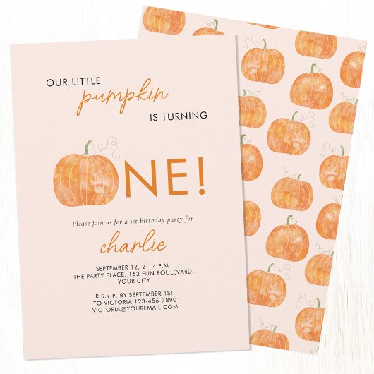リトルカボチャ秋秋第1誕生日 招待状