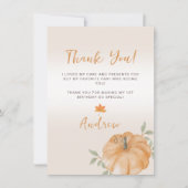 リトルカボチャ秋第1誕生日 サンキューカード (正面)