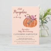 リトルカボチャ秋素朴の赤ちゃんシャワー 招待状 (スタンド正面)