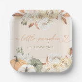 リトルカボチャ秋誕生日 ペーパープレート (正面)