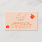 リトルカボチャ秋赤ちゃんシャワーブックリクエスト エンクロージャーカード (正面)