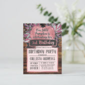 リトルカボチャ紅葉ピンクウッド誕生日 インビテーションポストカード (スタンド正面)