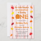 リトルカボチャ紅葉誕生日 招待状 (正面)