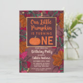 リトルカボチャ紅葉&ベリー誕生日 招待状 (スタンド正面)