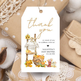 リトルカボチャ素朴の赤ちゃんシャワーメッセージカード ギフトタグ