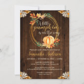 リトルカボチャ素朴ウッドベビーシャワー紅葉 招待状 (正面)