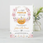 リトルカボチャ素朴コットンフローラファースト誕生日 招待状 (スタンド正面)