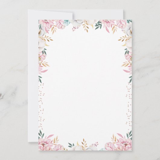 リトルカボチャ素朴コットンフローラファースト誕生日 招待状 (裏面)