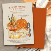 リトルカボチャ素朴ハロウィーン赤ちゃんシャワー 招待状