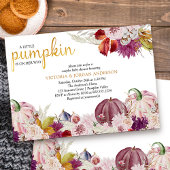 リトルカボチャ素朴フローラカップル赤ちゃんシャワー 招待状