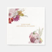 リトルカボチャ素朴フローラパーソナライズされた スタンダードカクテルナプキン (正面)