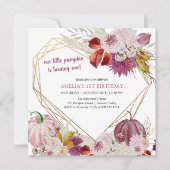 リトルカボチャ素朴フローラ誕生日招待状 招待状 (正面)