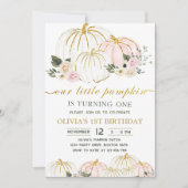 リトルカボチャ素朴フローラ1st誕生日パーティー 招待状 (正面)